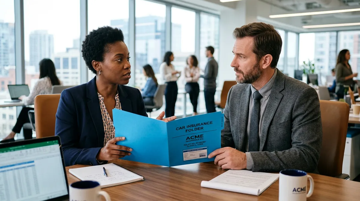 Rozmowa konsultacyjna przy dokumentach ubezpieczeniowych